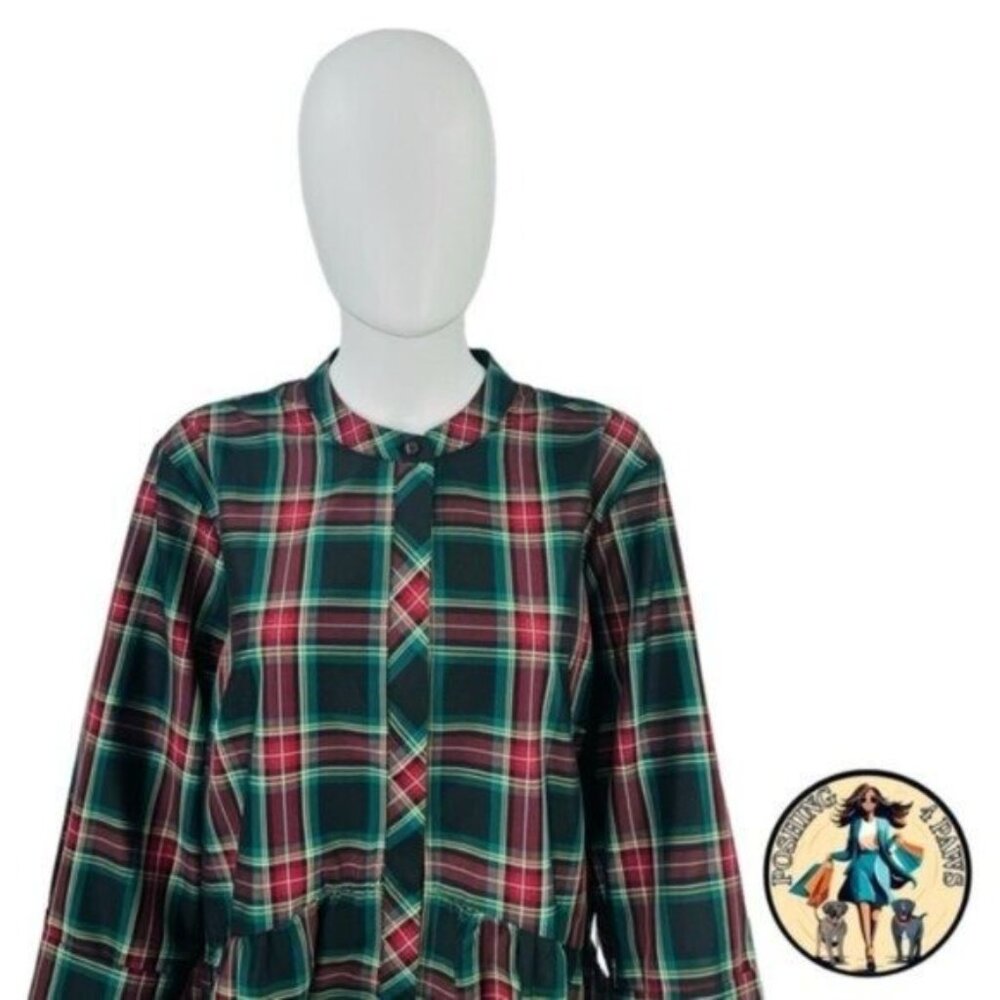 Tuckernuck | NEW Festive Plaid Tartan Royal Shirt Mini Dress Size XL - Picture 8 of 15